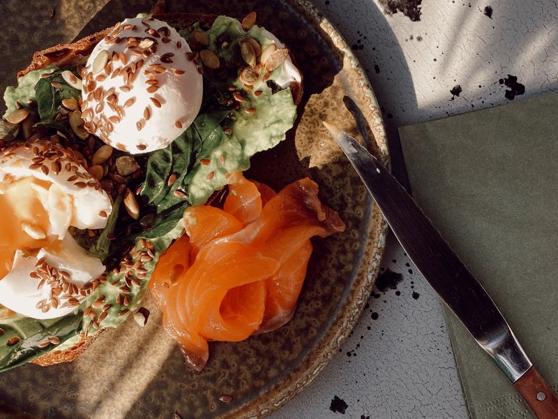 Avocado toast with poached egg